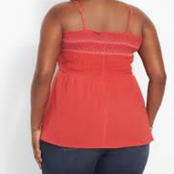 Lane Bryant Smocked Bodice Babydoll Tank Size 16 - Picture 2 of 10